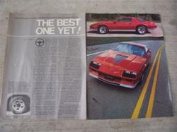 1982 Camaro original magazine article "Best One Yet"